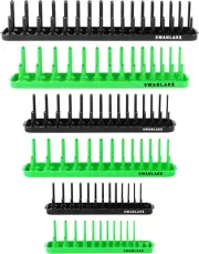 SWANLAKE Socket Organizer Tray, 6-Piece Socket Holder Tray. SAE and Metric, 1/4"