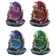 Baby Dragon Backflow Incense Burner with LED | 5.5" | in Purple Red Blue Green