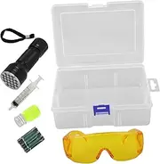 BELLIFFY 1 Set Car Leak Detection Kit Leak Test Tool with Flashlight Protective Glasses Compatible with Various Models