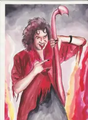 KISS SATANS MUSIC ORIGINAL COMIC ART PG 14 WATERCOLOR 12X9 ONE-OF A KIND