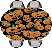Reyrusa Halloween Oval Fitted Tablecloth Covers for The Home Deluxe Elastic Edged Vinyl Fitted Table Cover for Indoor/Outdoor Party Use, Fits 42"x60" Oval Tables, Style 151