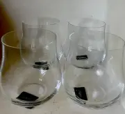 Mikasa Grace Stemless Whiskey Snifters or Wine Glasses Set Of 4 New w Stickers