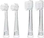 Kids Electric Toothbrush Replacement Heads, 4-Pack Soft Dupont Nylon Bristles for 8+ Months and 18+Months, Compatible with SEAGO SG-513/SG-977, Brush-Baby WildOnes, KIDZSONIC, and More