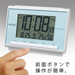 日版 SEIKO 精工 數位鬧鐘 時鐘 SQ698L 電子鬧鐘 大字幕 多功能 溫度 濕度 時計 電波 日本代購