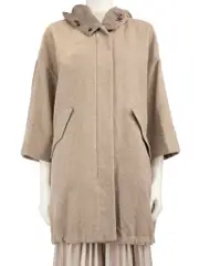 Beige Cashmere Parka Coat