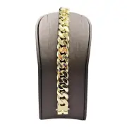 9ct 9K Yellow Gold Curb Cuban Link Bracelet 73.77 Grams 21cm 12mm Wide. New