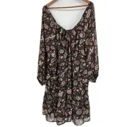 Madewell Plus Amalia Tiered Mini Dress in Pampas Blooms Women's Size 22W NWT
