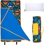 Wildkin 43 Inches Microfiber Nap Mat with Reusable Pillow for Boys & Girls, Ideal for Daycare & Preschool Toddler Sleeping Mat, Soft Cotton Blend Materials Nap Mat for Kids