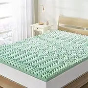 1.5 Inch 5-Zone Memory Foam Mattress Topper, Calming Aloe Infusion, CertiPUR-US Certified, Queen