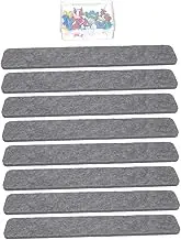 DOITOOL 8Pcs Self Adhesive Felt Bulletin Board Strips Wall Mounted Memo Strips with Pushpins for Photos Crafts and Daily Task Organization Suitable for Smooth Surfaces