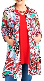 TS TAKING SHAPE plus sz M / 20 Seaside Viscose Shirt silver thread NWT rrp$140!