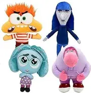 Inside Out Plush Toy, Anxiety Pillow, Soft for Movie Fans' Birthday (4PCS)