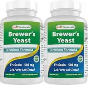 Best Naturals, Brewers Yeast, 7-1/2 Grains with Vitamin B1, Vitamin B2, 1000 mg 240 Tablets (240 Count (Pack of 2))