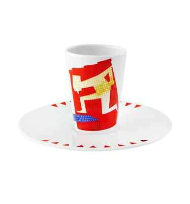 Vista Alegre Escape Goat Coffee Cup with Saucer IX - Set of 2