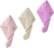 minkissy 3pcs Bath Cap Dry Hair Cap Hair Drying Hat Absorbent Hair Towel Wrap for Women Men Boys and Girls Fast Dry