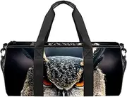 EGGDIOQ Owl Closeup Designed Travel Duffel Bag Luggage Tote Bag Gym Sports Bag for Man Women