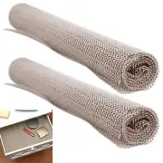 2 Rolls Tan Grip Liner Cushion Non Slip Drawer Shelf Mat Cut Tool Box Lining Pad