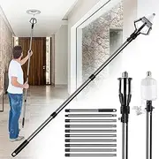 Light Bulb Changer High Ceiling, 3-12FT Assembled Light Bulb Changer for Recessed Lights with Extension Pole Changer， Baskets & Suction Cup, Bulb Removal Tool for Household, Camping (Black)