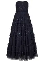 Needle & Thread Dot Shimmer Strapless Embellished Tulle Gown - Navy - 10 (UK10 / S) 10 (UK10 / S)