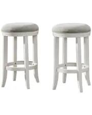 Alaterre Natick Set of 2 Counter Height Stools NoSize White