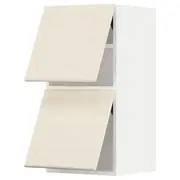 METOD wall cabinet horizontal w 2 doors, white/Bodbyn off-white, 40x37x80 cm