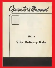 IH McCormick No 5 Side Delivery Hay Rake Operators Manual Farmall Cub