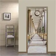 Door Stickers Corridor DIY Door Stickers Home Decoration Wall Sticker Bedroom Kitchen Porch Art Mural PVC Wallpaper (Size : 77x200cm)