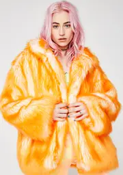 [J Valentine] Tangerine Hip-Length Coat