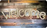 [ASHLEY PRODUCTIONS] The Original Fun Mat, Welcome Mat, 18" x 30", Reclaimed Wood Welcome