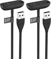 Dismau 2Pack Charger for Fitbit Inspire 2 & Ace 3 Charging Cable Replacement Fitbit Charger for Inspire 2 Ace 3 USB Charging Cable Dock Stand [3.3ft]