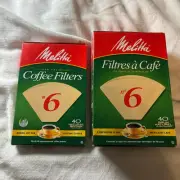 MELITTA USA #626412 FILTER COFFEE CONE #6 40-PACK 4 Boxes ( 3 NIB, 1 Opened)