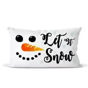 Christmas Snowman Snowflake Winter Throw Pillow Covers, Let It Snow Pillow