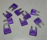 10Pcs 3A PURPLE Mini Blade Fuse