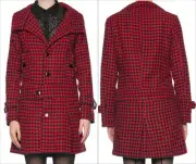 Dangerfield Womens Hunter Coat Red Poly Wool Blend Sizes Available NWT