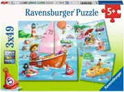 Ravensburger - Water Vehicles Puzzle 3x49pc