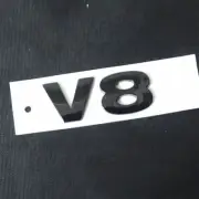 1PC Glossy Black V8 Plastic Emblem Badge Sticker Decal Turbo Diesel Tailgate SUV (for: Peugeot)