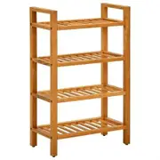 Shoe Rack with 4 Shelves 50x27x80 cm Solid Oak Wood