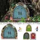 Yard Art Windows Trees Decoration Miniature Fairy Gnome Garden Decor Wooden