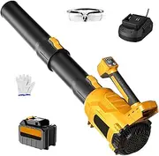 Cordless Leaf Blower, 450W Electric Jobsite Air Blower with 4500mAH Battery and Charger, 11 Fan Blades, 5 Speed Modes, Powerful for Garden Leaves Grass Cuttings Lawn Care Yard Clean