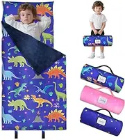 Toddler Nap Mat with Pillow Sleeping Bag for Kids, Boys and Girls Unicorn Dinosaur Soft Slumber Bags for Preschool, Kindergarten, 2-6 Years Sleeping Mats for Daycare