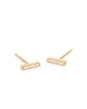 Zoe Chicco 14k Yellow Gold Diamond Pave Bar Stud Earrings