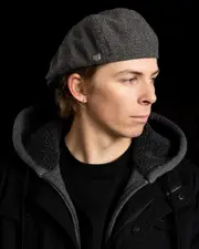 [Brixton] Brixton Men's Brood Newsboy Cap in Grey/Black Size Medium M Grey/Black