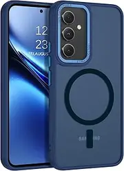 GUAGUA for Samsung Galaxy A54 Case Compatible with MagSafe Galaxy A54 Magnetic Cases Translucent Matte Skin Feeling Shockproof Protective Anti-Scratch Phone Case for Samsung Galaxy A54 5G 6.4'', Blue
