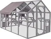 Walk in Wooden Catio Cat Enclosure Cage House 280x188cm