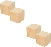 TEHAUX 2sets Furniture Risers Height Extenders for Bed Chair and Table Durable Wood Block Design with Slip Base for Elevating Household Furniture 2pcs*2
