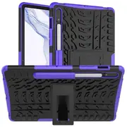 For Samsung Galaxy Tab S8 SM- X700 /X706 11 inch Shockproof Heavy Duty Rugged Case Cover Case, Kickstand Shockproof Heavy Duty Tough Protective Rugged Cover (Purple)