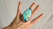 Fiery Oversized Labradorite Ring. Adjustable. 1128