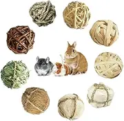 1Pcs Bunny Chew Grass Balls, Rolling Chew Toys for Small Animals, Improving Dental Health, Natural Chew Grass Toys for Rabbits, Guinea Pigs, Chinchillas, Hamsters, Mice