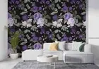 3D Watercolor Purple Flower Wallpaper Wall Murals Removable Wallpaper