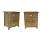 NEW 2x Avalon Solid American Oak Timber Bedside Tables